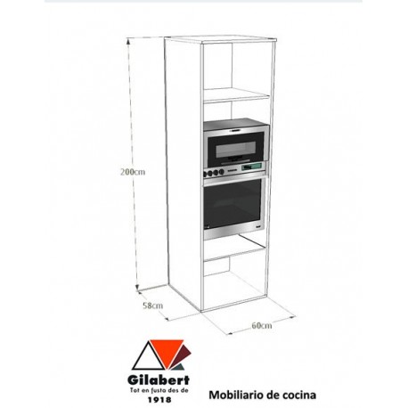 Armario Columna Horno Microondas altura 200