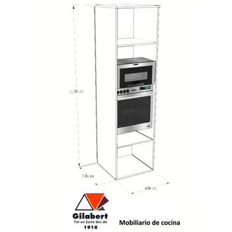 Columna horno micro ancho 60 alto 220