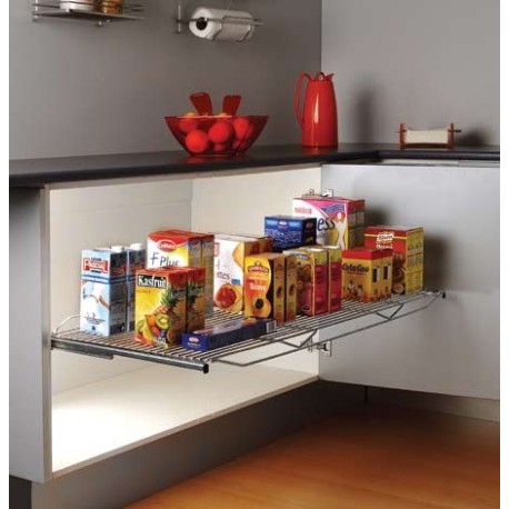 Sistema de almacenamiento extraíble y abatible para muebles de cocina