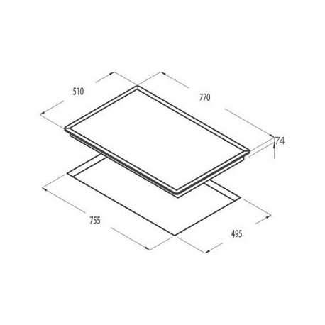 Encimera inducción rectangular 4 zonas cocción