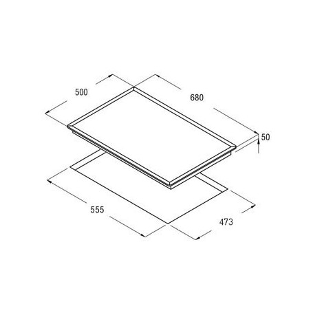 Encimera a gas 5 fuegos rectangular acero inoxidable