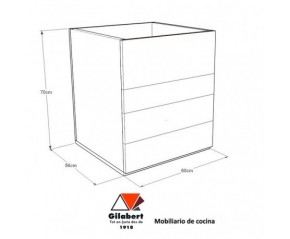 Cajonera para mueble de cocina 3 cajones + 1 cajon alto de 60 cm ancho