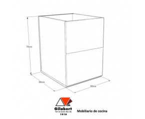 Cajonera para mueble de cocina 2 cajones altos de 50 cm ancho