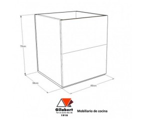 Cajonera para mueble de cocina 2 cajones altos de 60 cm ancho