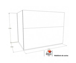 Cajonera para mueble de cocina 2 cajones altos de 90 cm ancho