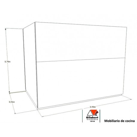 Cajonera para mueble de cocina 2 cajones altos de 90 cm ancho