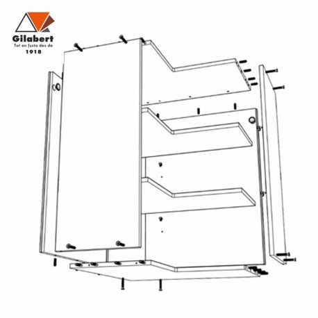 Armario de cocina alto rinconero 63x63x33